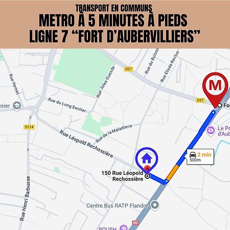 דירות אוברווילייה Le Michigan - 10Mn From Paris - Metro Ligne 7 מראה חיצוני תמונה